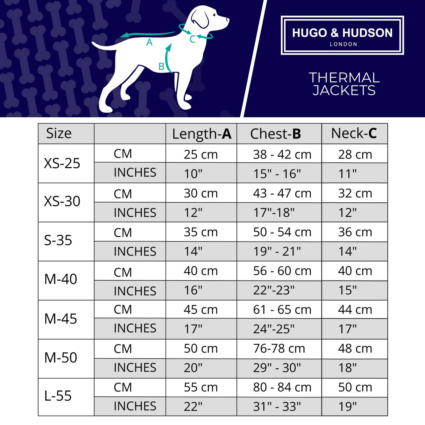 Hugo and Hudson Thermal Self Heating Dog Jacket
