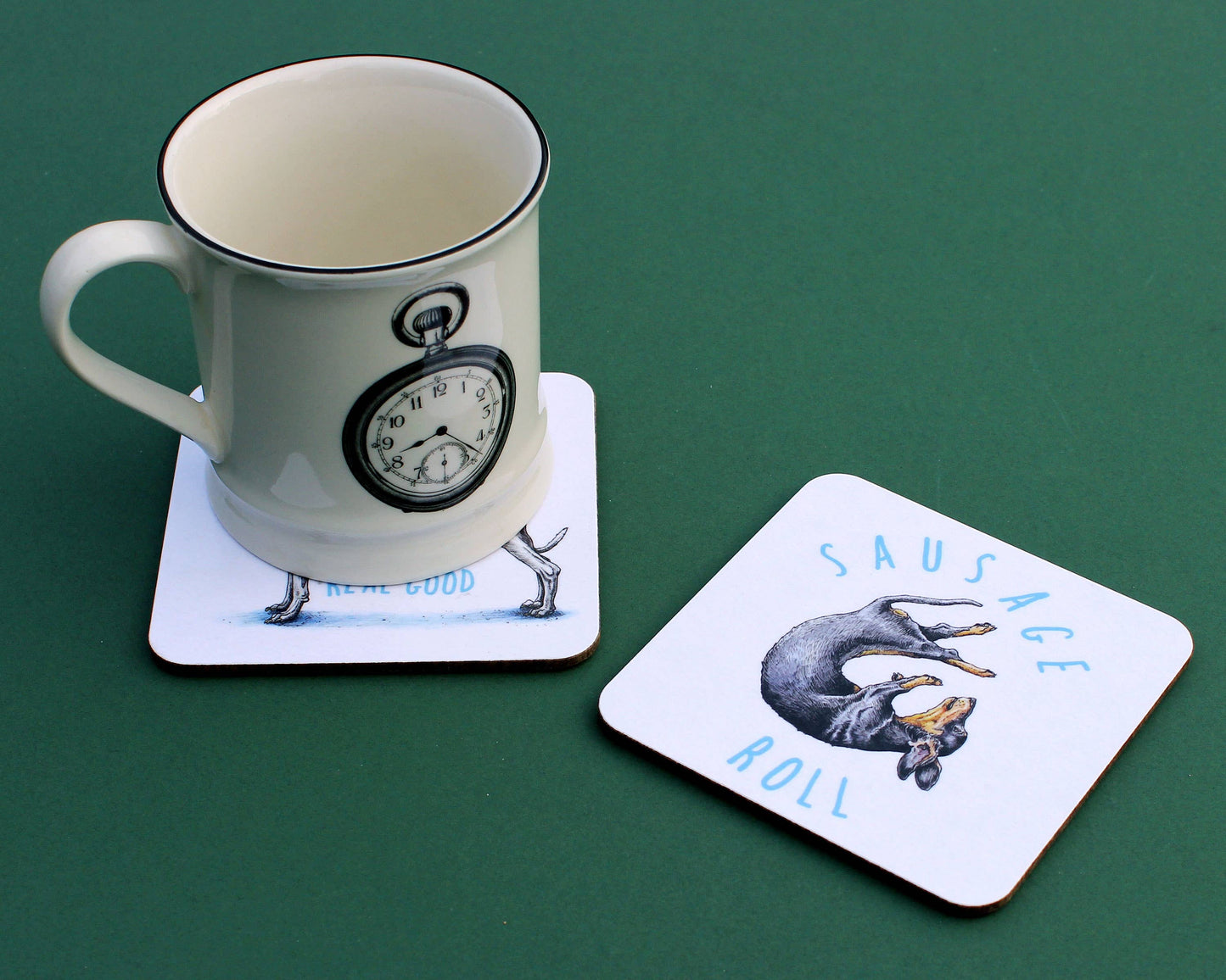 Sausage Roll Coaster - Dachshund Home Decor -Drinks Coaster