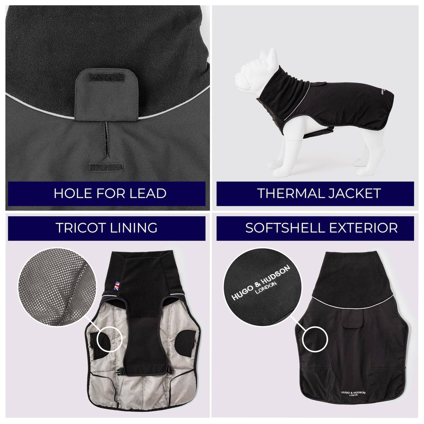 Hugo and Hudson Thermal Self Heating Dog Jacket