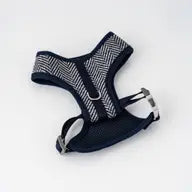 Hugo and Hudson Navy Herringbone Tweed Dog Harness