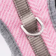 Hugo and Hudson Pink Herringbone Tweed Dog Harness