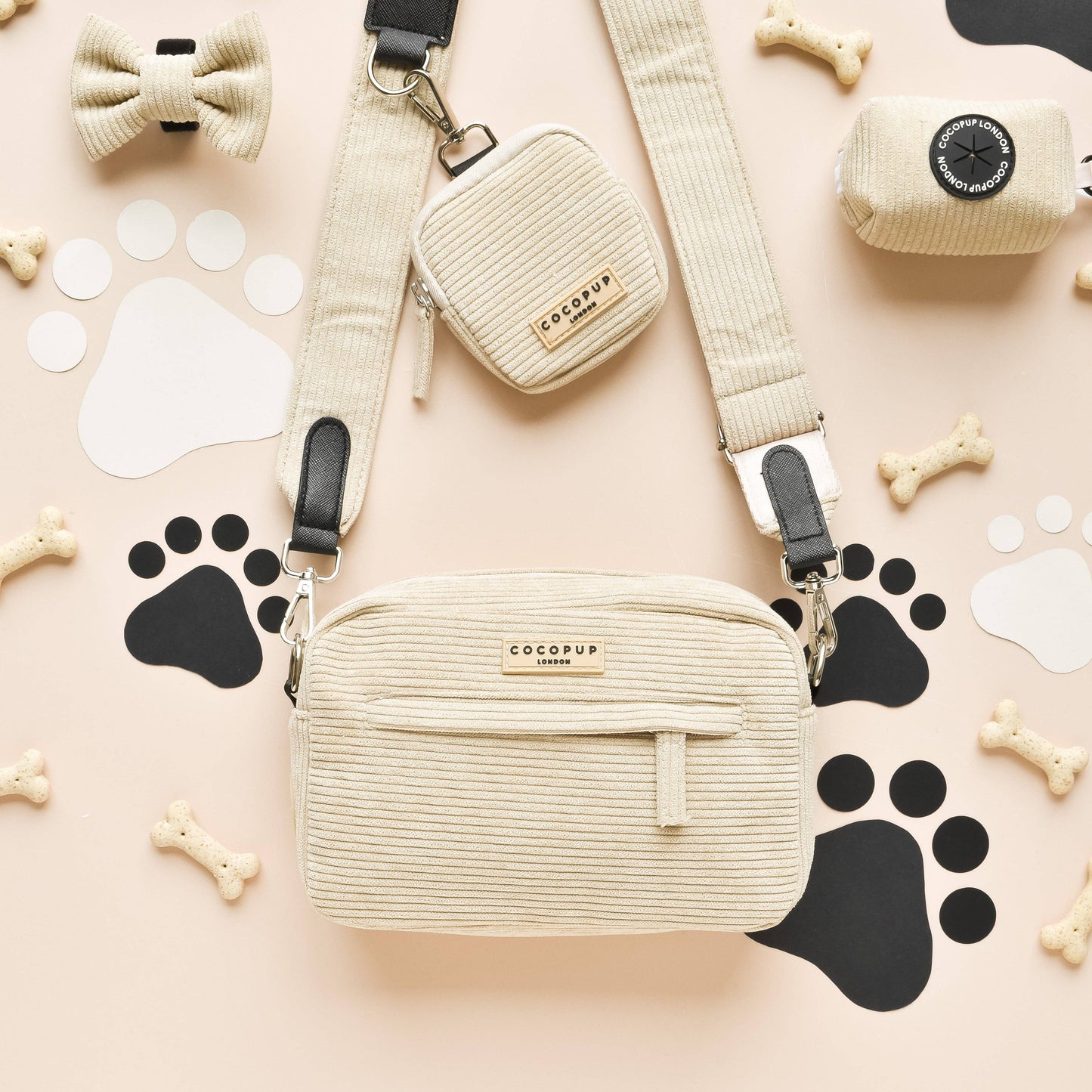 Cocopup Dog Walking Bag - Nude Cord