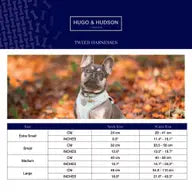 Hugo and Hudson Navy Herringbone Tweed Dog Harness